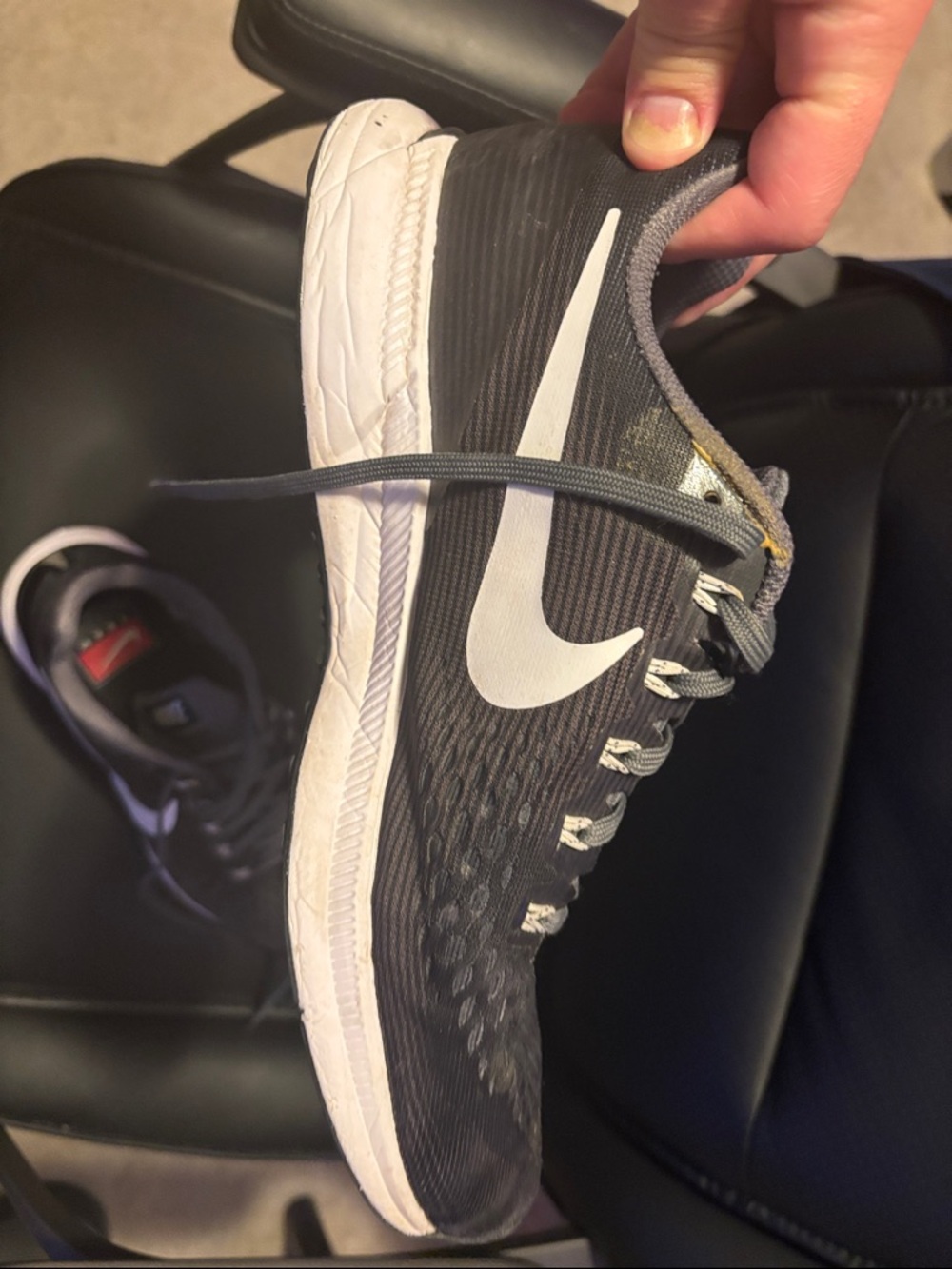 Nike Gray Athletic Sneakers with White Swoosh - Picture 7 of 8